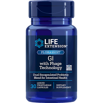 FLORASSIST GI w Phage Tech 30 vegcaps by Life Extension