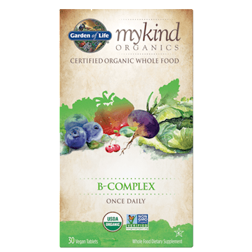 mykind organics b complex 30 tabs by garden of life
